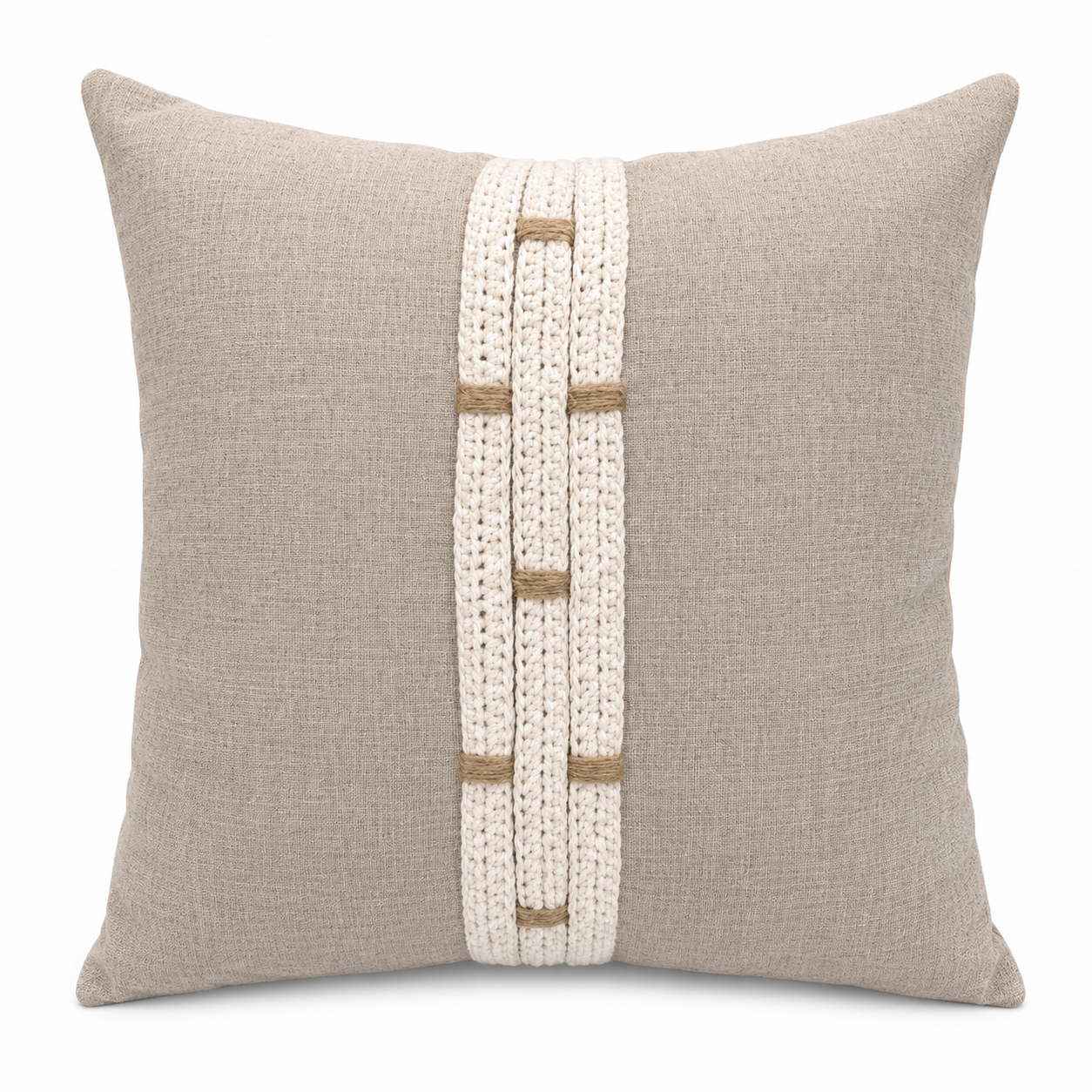Cojín tiras crochet
